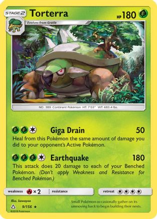 Torterra 009 - Reverse Holofoil SM Ultra Prism - Holo Rare