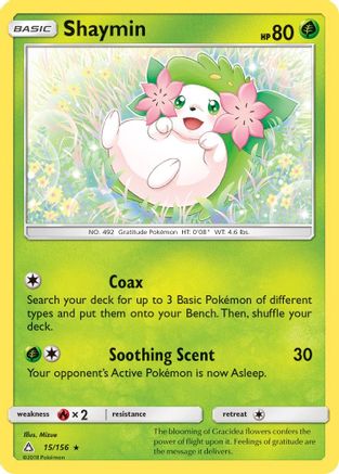 Shaymin (15) 015 - Holofoil SM Ultra Prism - Holo Rare