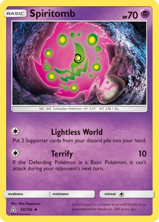 Spiritomb 053 - Reverse Holofoil SM Ultra Prism - Uncommon