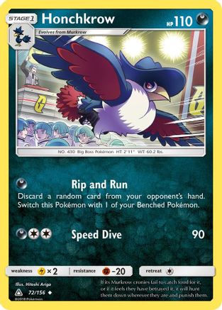 Honchkrow/156 - Reverse Holofoil SM Ultra Prism - Uncommon