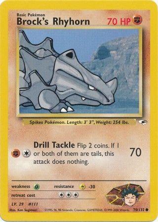 Brock's Rhyhorn (70) 070 - Unlimited Gym Heroes - Common