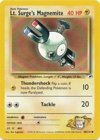 Lt. Surge's Magnemite (80) 080 - Unlimited Gym Heroes - Common