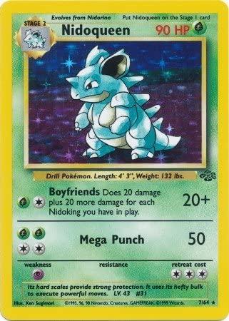 Nidoqueen (7) 007 - Unlimited Holofoil Jungle - Holo Rare