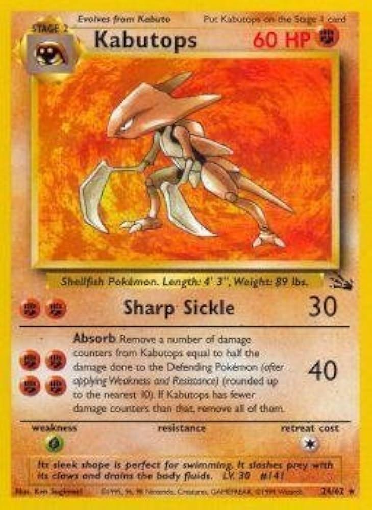 Kabutops (24) 024 - Unlimited Fossil - Rare