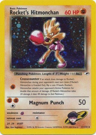 Rocket's Hitmonchan 011 - Unlimited Holofoil Gym Heroes - Holo Rare