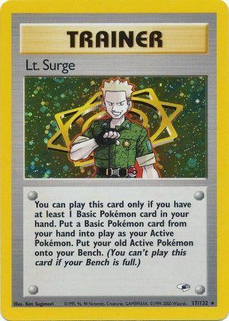 Lt. Surge (17) 017/132 - Unlimited Holofoil Gym Heroes - Holo Rare