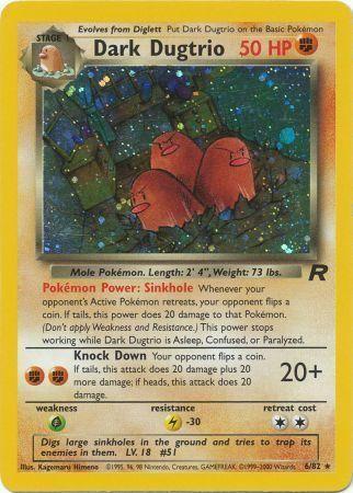 Dark Dugtrio (6) 006 - Unlimited Holofoil Team Rocket - Holo Rare
