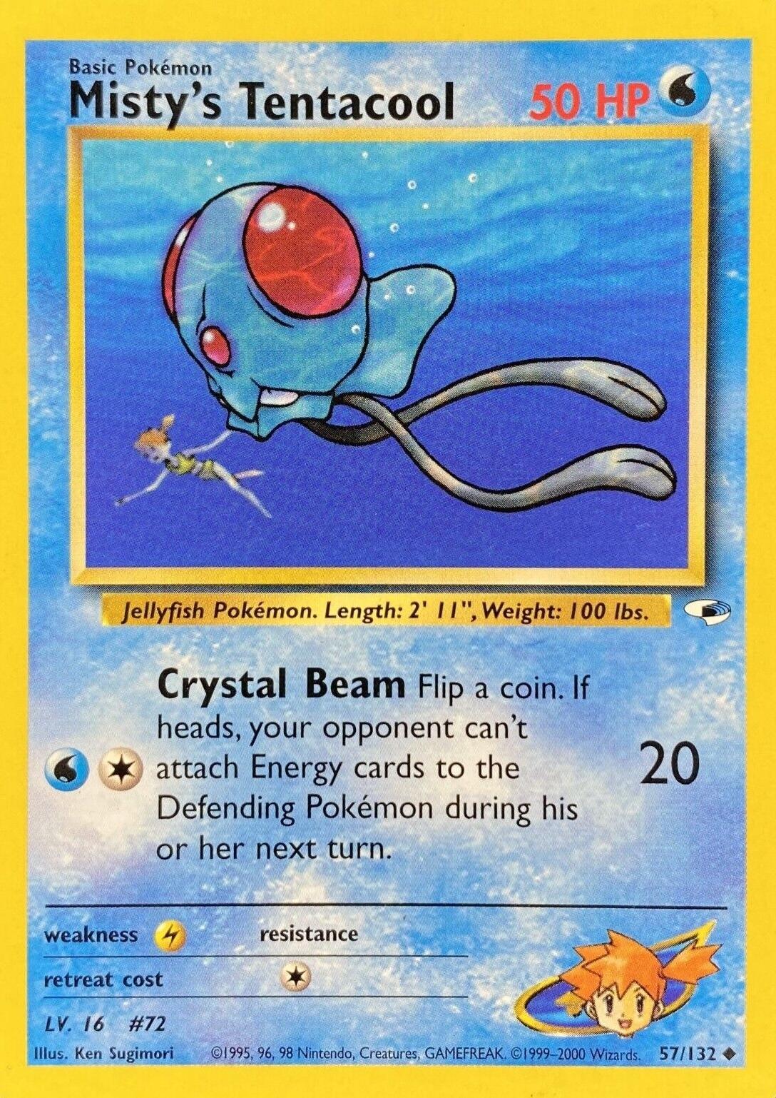Misty's Tentacool (57) 057 - Unlimited Gym Heroes - Uncommon