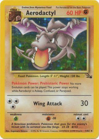 Aerodactyl (1) 001 - Unlimited Holofoil Fossil - Holo Rare
