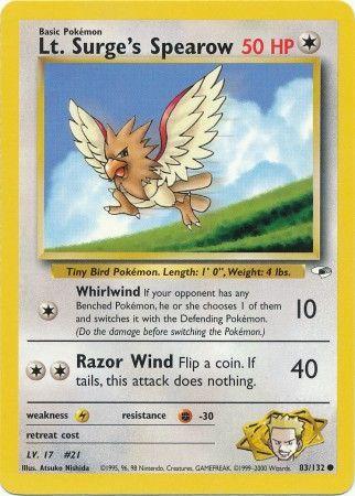 Lt. Surge's Spearow (83) 083 - Unlimited Gym Heroes - Common