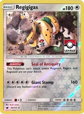 Regigigas 084/111 - Reverse Holofoil League & Championship Cards - Promo