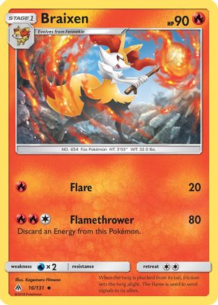 Braixen - Reverse Holofoil SM Forbidden Light - Uncommon