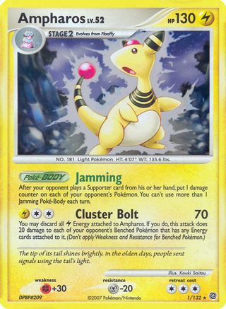 Ampharos - 1/132 (DP Secret Wonders)/132 Deck Exclusives - Rare