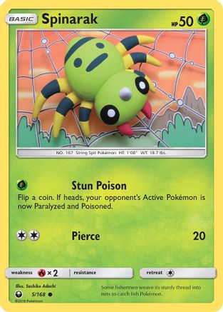 Spinarak 005 - Reverse Holofoil SM Celestial Storm - Common