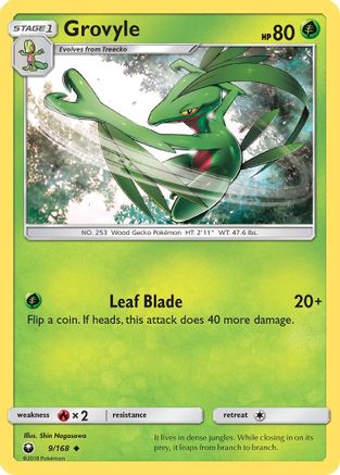 Grovyle 009 - Reverse Holofoil SM Celestial Storm - Uncommon