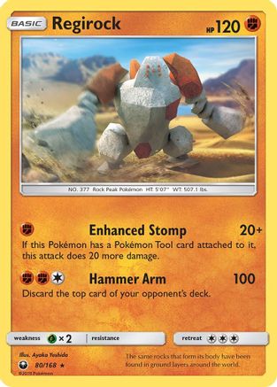 Regirock 080 - Reverse Holofoil SM Celestial Storm - Rare