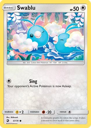 Swablu (57) 057 - Reverse Holofoil Dragon Majesty - Common