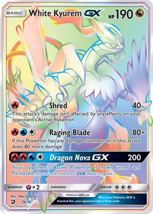 White Kyurem GX (Secret) 074 - Holofoil Dragon Majesty - Secret Rare