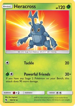 Heracross 018 - Reverse Holofoil SM Lost Thunder - Uncommon