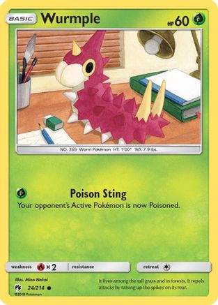 Wurmple (24) 024/214 - Reverse Holofoil SM Lost Thunder - Common