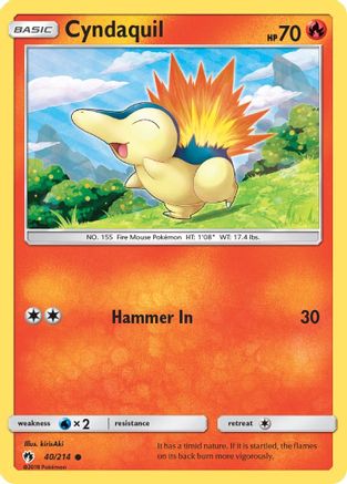 Cyndaquil (40) 040 - Reverse Holofoil SM Lost Thunder - Common