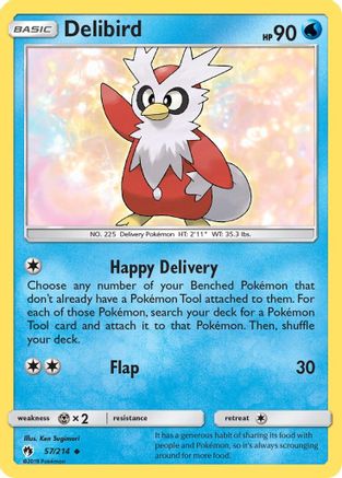 Delibird 057 - Reverse Holofoil SM Lost Thunder - Uncommon