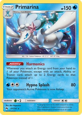 Primarina 067 SM Lost Thunder - Rare