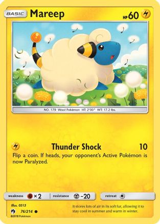 Mareep (76) 076 - Reverse Holofoil SM Lost Thunder - Common