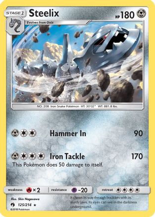 Steelix 125 - Reverse Holofoil SM Lost Thunder - Rare