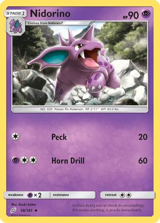 Nidorino 058 - Reverse Holofoil SM Team Up - Uncommon