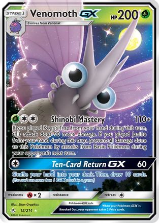 Venomoth GX 012/214 - Holofoil SM Unbroken Bonds - Ultra Rare