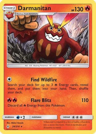 Darmanitan 024 - Reverse Holofoil SM Unbroken Bonds - Rare