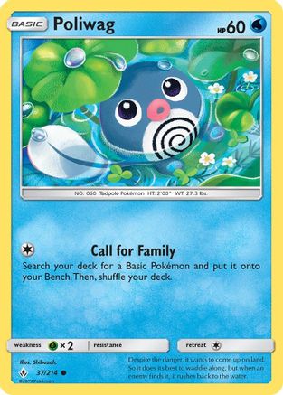 Poliwag (37) 037 - Reverse Holofoil SM Unbroken Bonds - Common