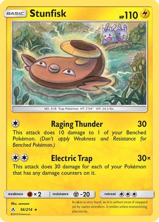 Stunfisk 056 - Reverse Holofoil SM Unbroken Bonds - Rare