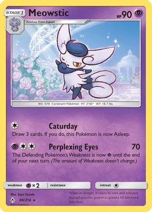 Meowstic 080 - Reverse Holofoil SM Unbroken Bonds - Rare
