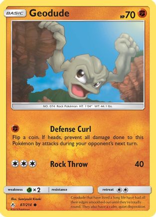 Geodude/214 - Reverse Holofoil SM Unbroken Bonds - Common