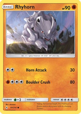 Rhyhorn (93) 093/214 SM Unbroken Bonds - Common
