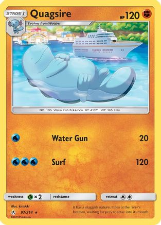 Quagsire 097 - Reverse Holofoil SM Unbroken Bonds - Rare