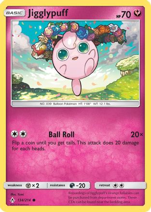 Jigglypuff 134 SM Unbroken Bonds - Common