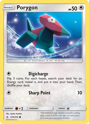 Porygon (154) 154 - Reverse Holofoil SM Unbroken Bonds - Common