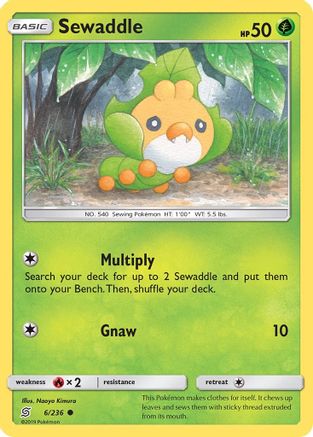 Sewaddle (6) - Reverse Holofoil SM Unified Minds - Common