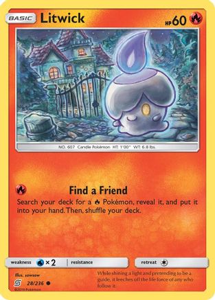 Litwick (28) 028 - Reverse Holofoil SM Unified Minds - Common
