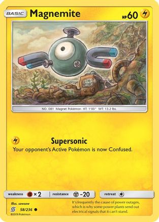 Magnemite 058 - Reverse Holofoil SM Unified Minds - Common