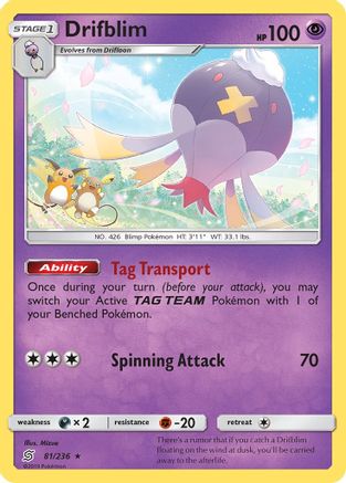 Drifblim 081 SM Unified Minds - Rare