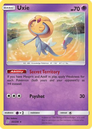 Uxie/236 - Reverse Holofoil SM Unified Minds - Holo Rare