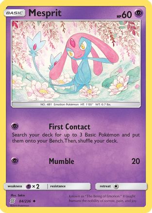 Mesprit 084 - Reverse Holofoil SM Unified Minds - Uncommon