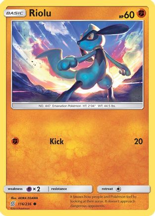 Riolu (116) 116 - Reverse Holofoil SM Unified Minds - Common