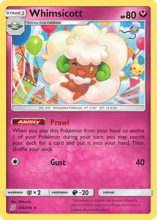 Whimsicott 144 SM Unified Minds - Rare