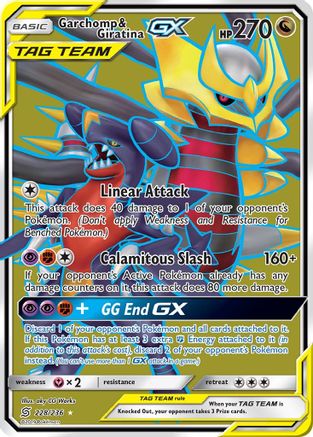 Garchomp & Giratina GX (Full Art) 228 - Holofoil SM Unified Minds - Ultra Rare
