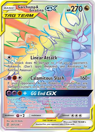 Garchomp & Giratina GX (Secret) 247 - Holofoil SM Unified Minds - Secret Rare